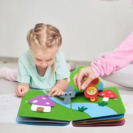 Montessori 3D Baby Board Toddlers Busy Board Sensory Bag Preschool Educational Toys Sensory Board Toys Colorful Safe Baby Soft Cloth Books Girls Boys Baby Toddlers Travel Learning