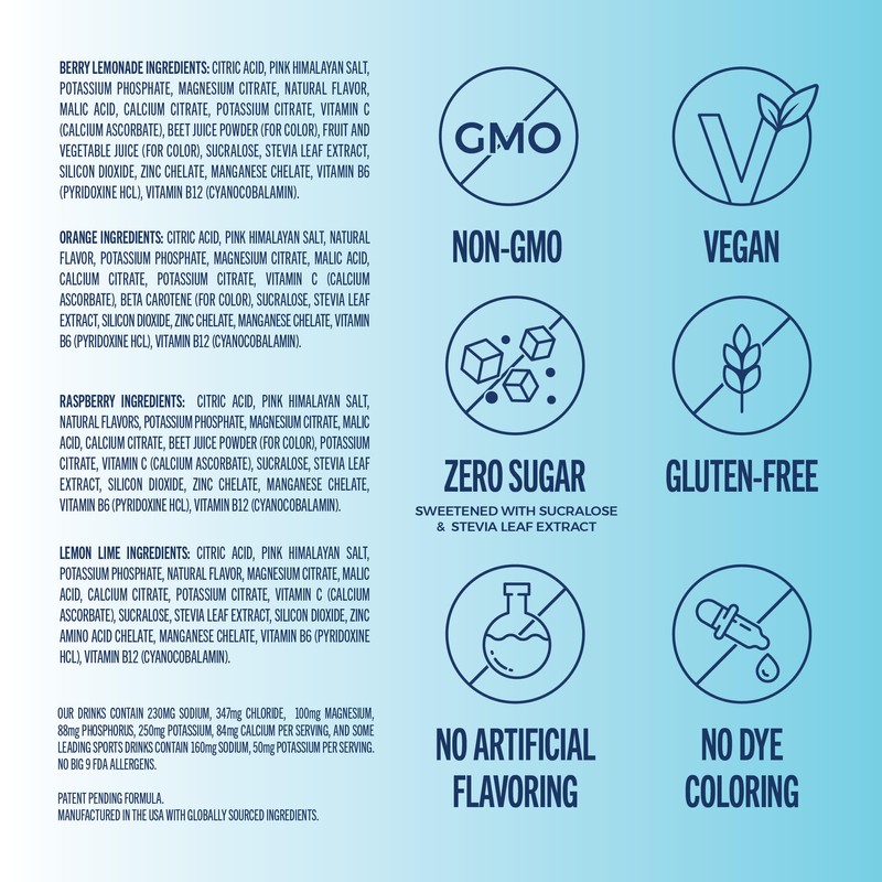 TREVI™ Sugar Free Electrolytes - Drink Mix Hydration Powder Packets