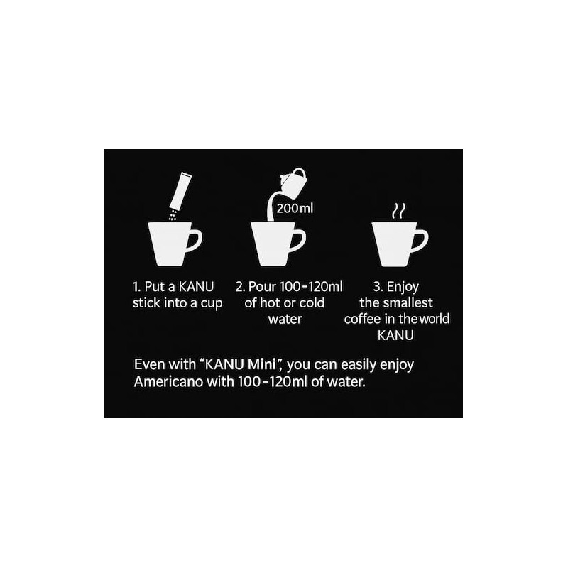 Kanu Dark Roast Instant Americano Coffee Sticks, 1.6g x 70