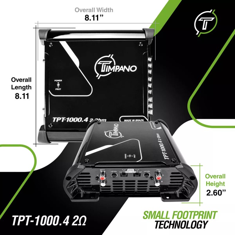 Timpano 1x Timpano TPT-1000.4 2 Ohms Brazilian Amplifier 1000W Car