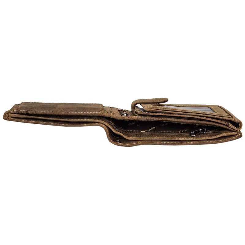 Greenburry Vintage Men's Leather Wallet Brown Landscape Format