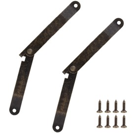 Jiozermi 2Pcs Bronze Lid Support Hinges, Left and Right Folding Lift Up Stay Hinge with Mounting Screws for Furniture Wooden Boxes Jewelry Case Chest Cabinet Cupboard, 6.73" x 3.82" x 0.43"
