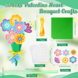 Fullhawl 36 Sets Flower Bouquet Craft Kit DIY Spring Flower Bouquet Crafts Make Your Own Spring Foral for DIY Gifts Fun Activities School Home Wedding Birthday Party Supplies(Flower)