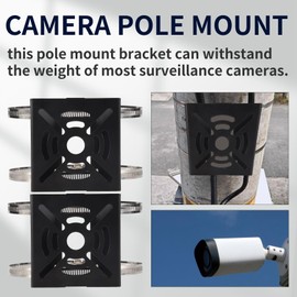 Hcskoss 2Pcs Universal Vertical Pole Mount Security Camera Mount Camera Bracket Pole Mount Bracket Wall Mounting Bracket for CCTV Security Camera PTZ Dome Pillars Ceilings Wall Corners Mast Support