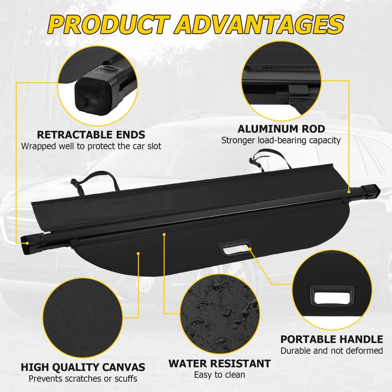 AUXMART for Subaru Outback Cargo Cover 2015 2016 2017 2018