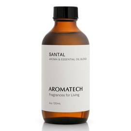 AromaTech Santal Aroma Essential Oil Blend: Luxury Hotel Inspired Aromatherapy with Amber, Vanilla, Cedar & Sandalwood for Ultrasonic Diffusers & Nebulizers - 4 fl oz, 120 mL