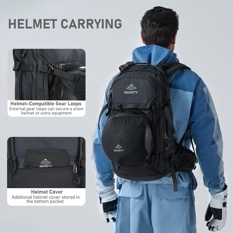 Semsty Ski and Snowboard Hydration Backpack, with 2L Water Reservoir