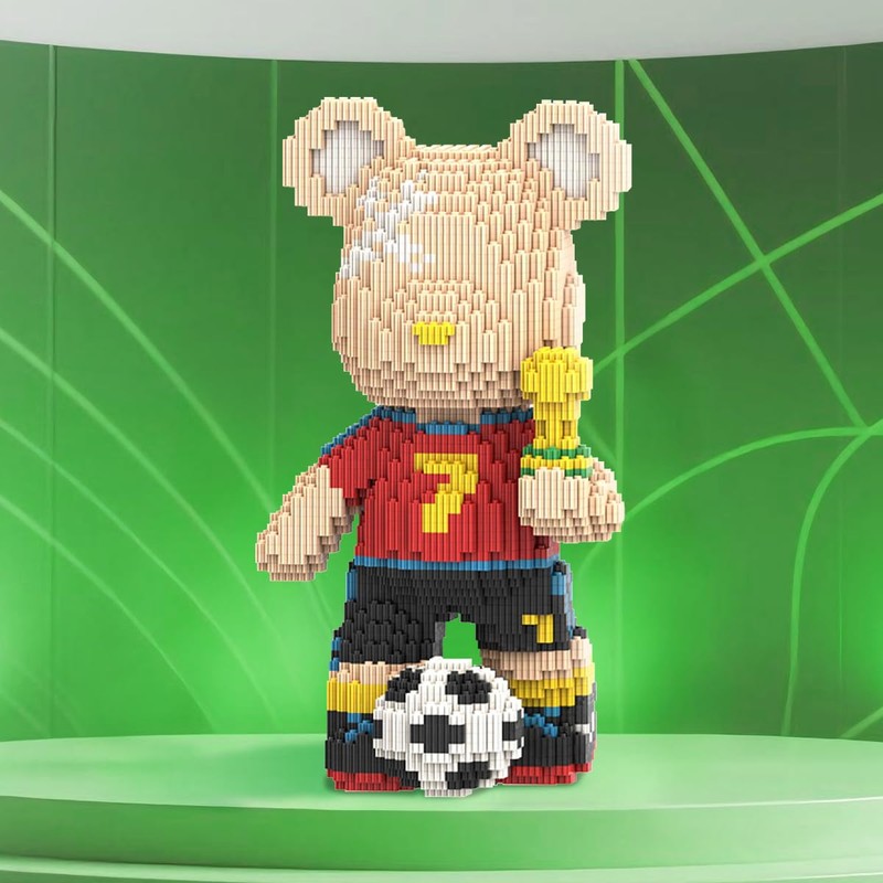 DAHONPA Football Sport Bear Micro Building Blocks Set (3450 Pieces),