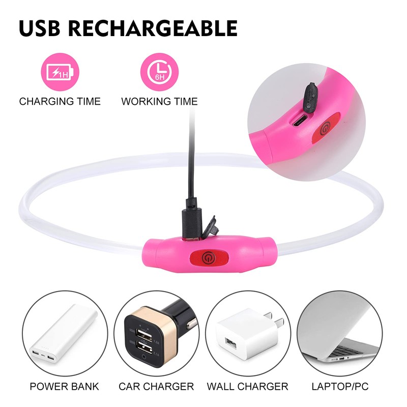 NOVKIN LED Dog Collar, Rechargeable Light Up Dog Collars,IP67 Waterproof