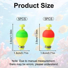 10pcs Fishing Bobbers Floats, Foam Snap on Weighted Bobbers Floats Water Drop Shaped Slip Bobber Tackle Accessories Supplies for Fishing Bluegill Crappie Panfish Bass Trout