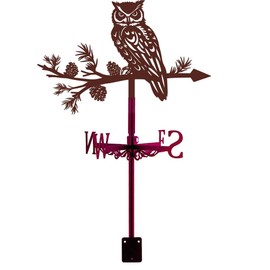 SUPERDANT Owl Weather Vane for Roof Mount Vintage Animal Weathervanes Decorative Weathervane Metal Wind Direction Indicator Wind Vane Sign for Farmhouse Yard Outdoor Barn Sheds Patio Copper Red
