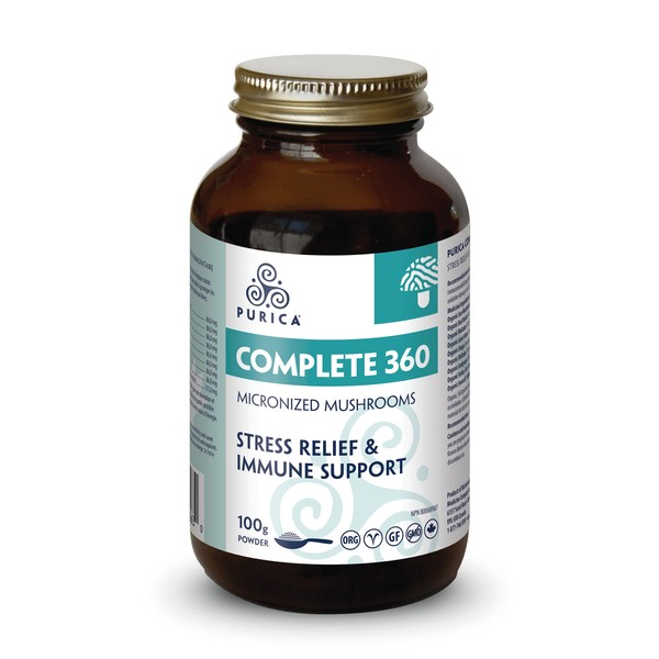 PURICA Complete 360 Organic Mushroom Blend Supplement - Reishi, Lions