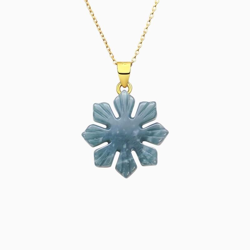 FILIPINO SUN JADE PENDANT - Jade Color: Bluewater, Finish: Sterling