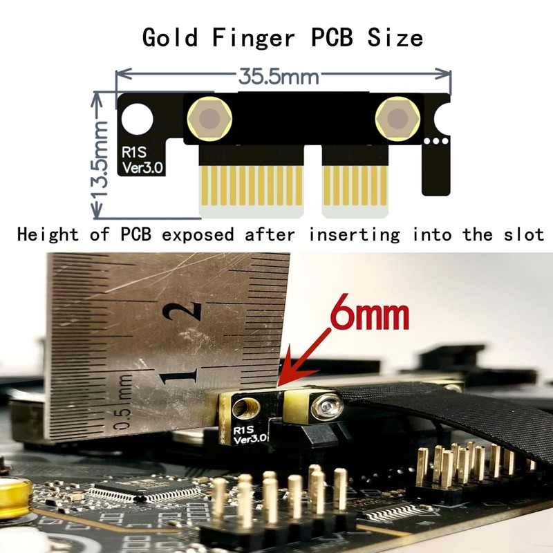 H!Fiber.com PCIe 3.0 X1 Extender Cable, Up to Up, Cable
