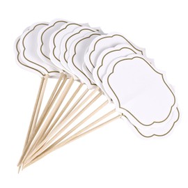 100 Pcs White Food Tags Cupcake Picks Blank Toothpick for Charcuterie Board Cheese Markers Buffet Labels Appetizer Signs for Wedding,Birthday Party,Decorations Supplies