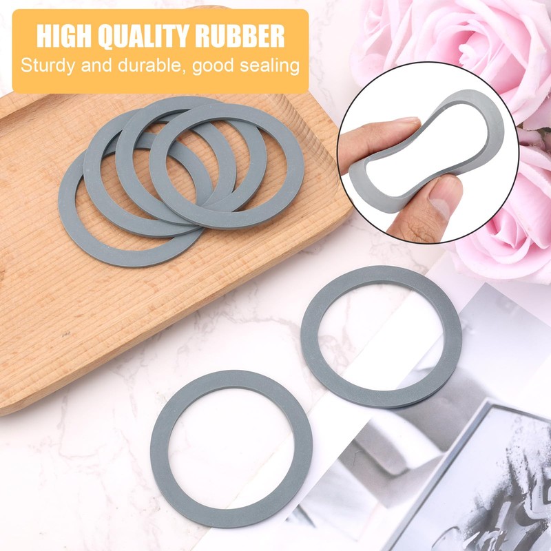 6pcs Blender Gasket for Oster, Blender Rubber Ring Replacement Gray
