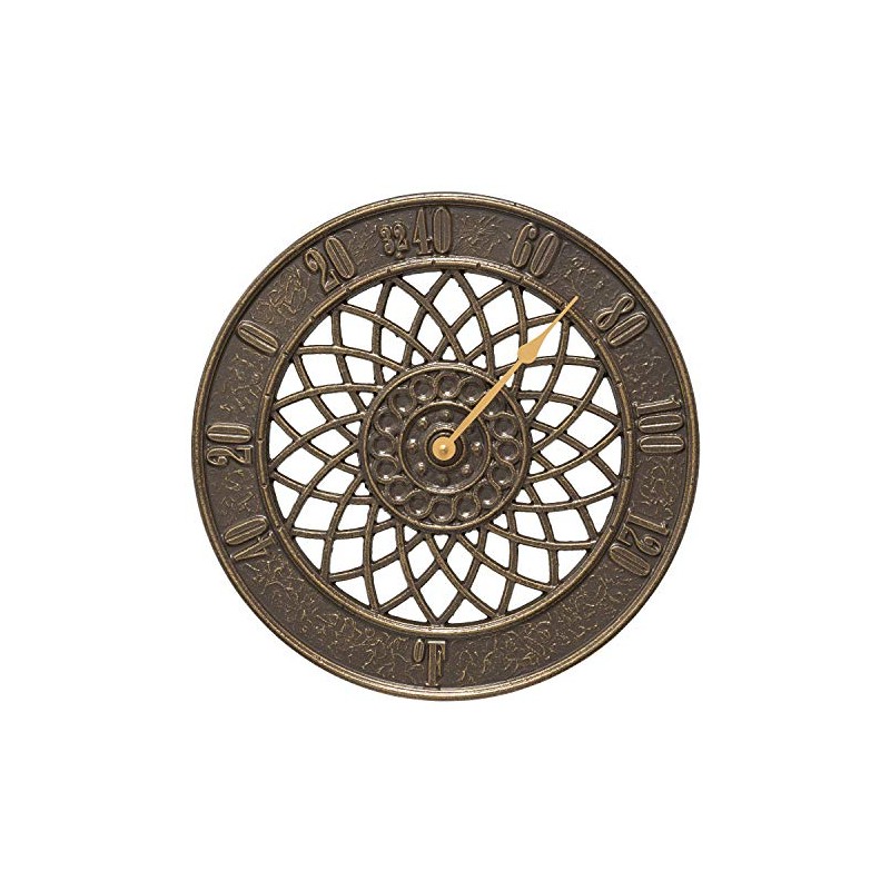 Whitehall 02003 Spiral Indoor Outdoor Wall Thermometer, French Bronze, 14"