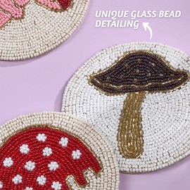 Folkulture Boho Coasters or Bar Coasters Set for Drinks, 4" Round Farmhouse Coasters or Rustic Table Coasters for Coffee Table, Modern Coasters or Cute Costers for Housewarming