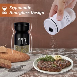 Salt and Pepper Shakers Set - 4.5 oz Glass Salt Shaker with Adjustable Pour Holes
