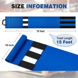 Woanger 19" x15ft Cargo Strapping Bands, Adjustable Packing Straps, Reusable Pallet Wrap Ties, Oxford Cloth Cargo Bandage for Palletizing, Shipping Logistics and Packing, Blue