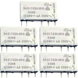 5-Pack 34.51.7.024.0010 Relay – 24VDC 6A 5-Pin SPDT Industrial Relay – Bulk Replacement for Automation Equipment & Power Controls