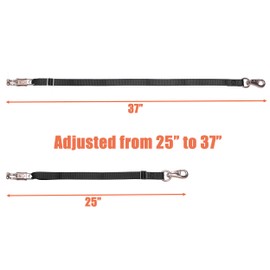 Adjustable Trailer Tie （2 Pack）-Horse Trailer Nylon Strap Tie，Adjusted from 25 to 37” (Black)