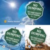 No Dumping No Yard Waste No Littering Sign, 10"W x