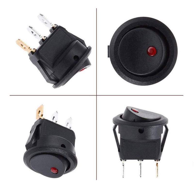 20 Pcs 12V Switch, 5 Color 20A 12 Volt Auto
