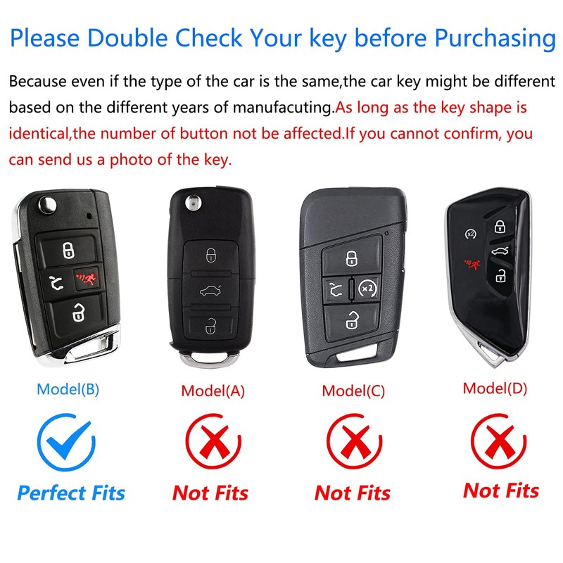 Ocezbiis For Volkswagen Key Fob Cover,Keychain,Zinc Alloy Protection Car Key