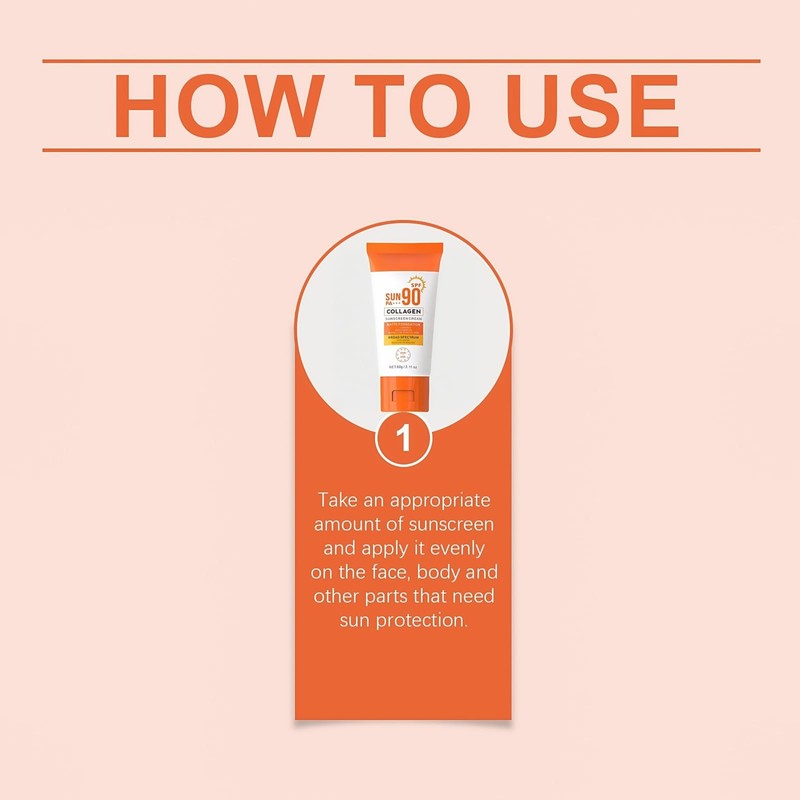 Collagen Sunscreen SPF 90 PA+++,Ultra High Protection Sunblock Against UVA/UVB,Factor