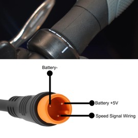 eMagTech Electric Bike Full Twist Throttle 3Pin Left Right Hand Throttle 12-72V Compatible with KT Waterproof Controllers, 230mm