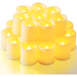 24 PCS Velas LED Sin llama, Velas Electricas Realista Velas Led Decorativas Sin Llama, Velas Votivas Velas de Té Led para San Valentín, Cumpleaños, Mesa, Boda, Decoraciones Navidad y Halloween