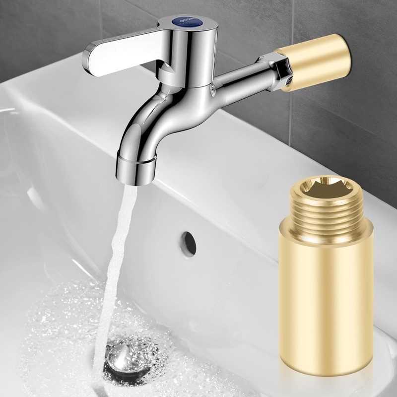 YFLeomry 2 Piece Tap Extension 1/2 Inch 30 mm Brass