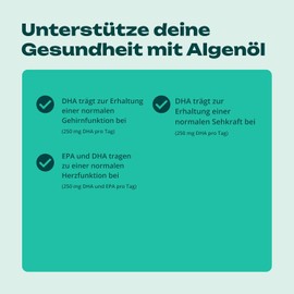 SinoPlaSan Natural Omega 3 Algae Oil for Children with Strawberry Flavour for Brain, Eyes & Immune System with Vitamin D3 & K2 Made in Germany Laboratory Tested