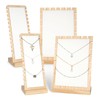 Xosjska 4 Pcs Bamboo Necklace Display Stand Bamboo Panel Jewelry