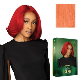 Sensationnel Chicbob Lace Frontwig - Bob Unit 6 Face Framing Glueless Wig Wide 5 Inch Deep Part Synthetic Preplucked Hairline (ROSEGOLDCOPPER)