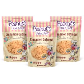 Peanut's Bake Shop - Vegan and Gluten-Free Cookie Mix | Non-GMO, Kosher Cookie Mixes for Decadent Treats (Cinnamon Oatmeal - 3 Pack)