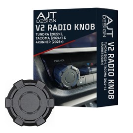 AJT DESIGN V2 Radio Knob Replacement Compatible with 2024+ Toyota Tacoma, 2022+ Tundra, 2025+ 4Runner (Large 14" Touchscreen) | Car Volume Knob with Durable Aluminum Body | Radio Accessories - Black