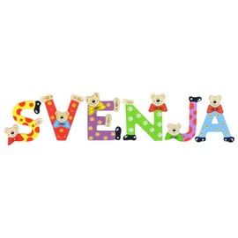 Playshoes Children's Wooden Letters Names Svenja Set – Assorted