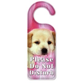 Do Not Disturb Door Knob Hanger Sign - Lab Puppy