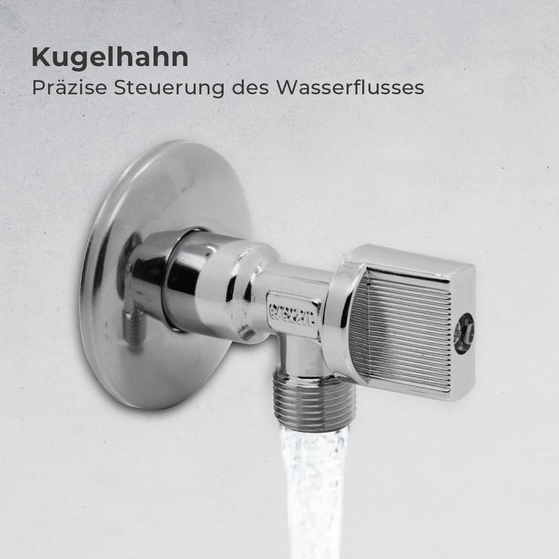 Vancoco Angle Valve 1/2 Inch Wall Connection Set of 2