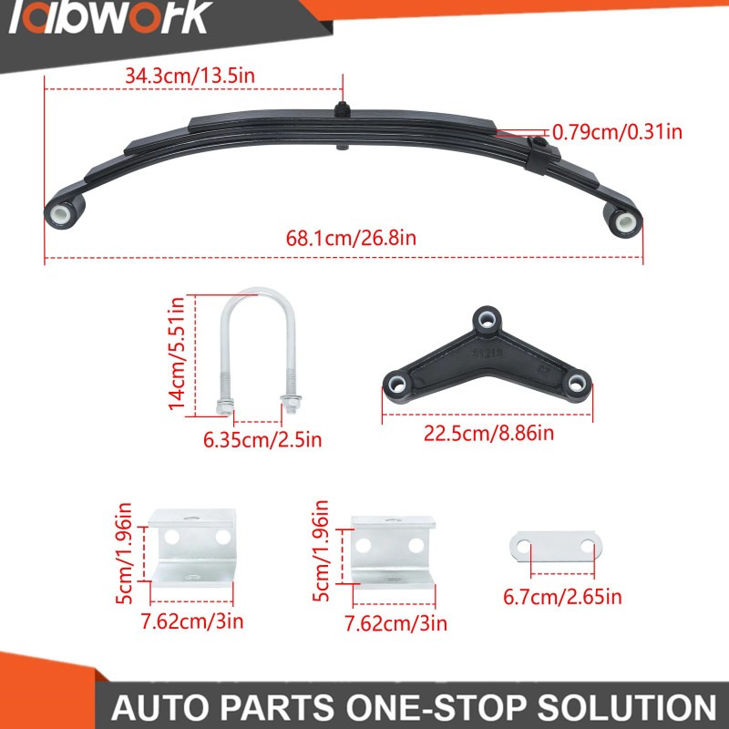 labwork For 3500lbs Tandem Trailer Axle Suspension Kit 4 leaves