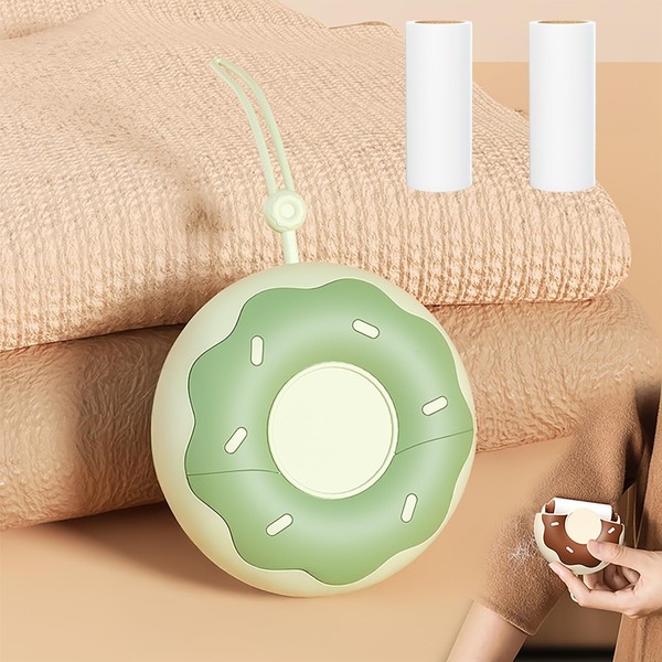 Portable Donut Shape Portable Lint Remover Roller, Reusable Mini Lint
