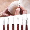 6-Piece Pottery Sculpting Tool Set with Wooden Handles