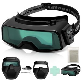 UpaClaire True Color Auto Darkening Welding Goggles Upgraded 6.0 Generation Welding Goggles With Grinding, Cutting And Welding Functions