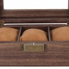 3 Slot Watch Display Case Wood Detachable Pillow Glass Cover