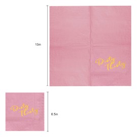 Apriciti Cocktail Napkins Pink Gold Napkins, 30th Anniversary Party Napkins Paper with Gold Foil Words for Thirty Birthday Anniversary Celebration Decorations (Pink-Thirty, 20 Count)