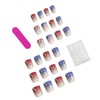 24Pcs Independence Day Press on Nails Short Square Fake Nails