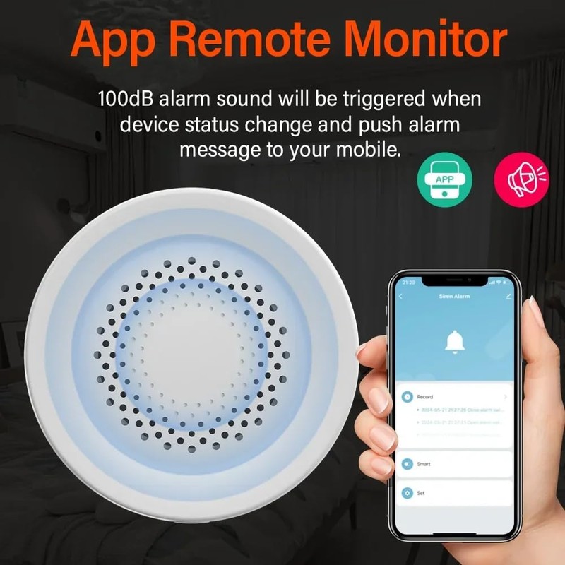 UanTii Tuya Smart Siren Alarm 100dB Loud Speaker WiFi Siren