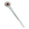 Black Cat Hiding in Spring Flowers Classic Chrome Plated Metal